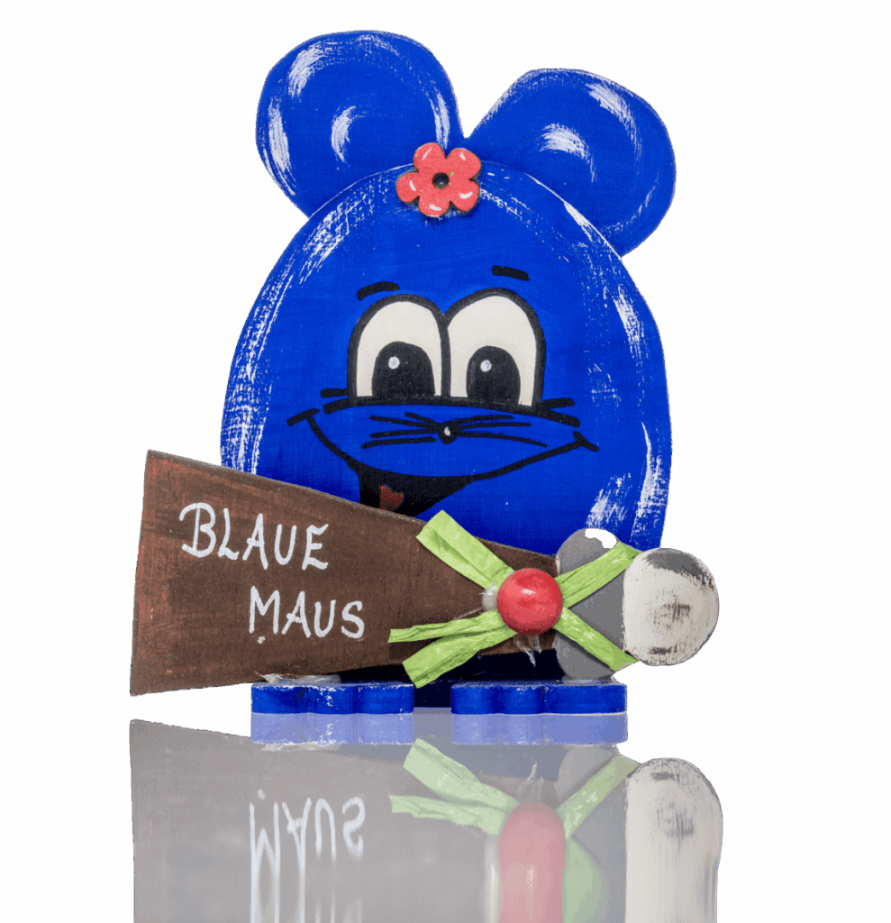 Blaue Maus Aufsteller