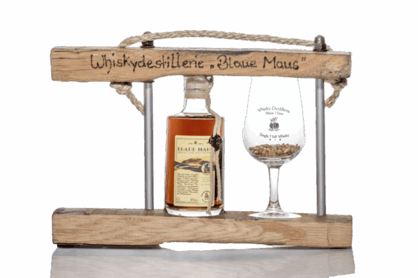 Blaue Maus Whisky Geschenk Carrier Glas 02