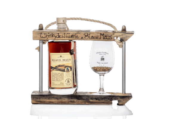 Blaue Maus Whisky Geschenk Carrier Glas 05
