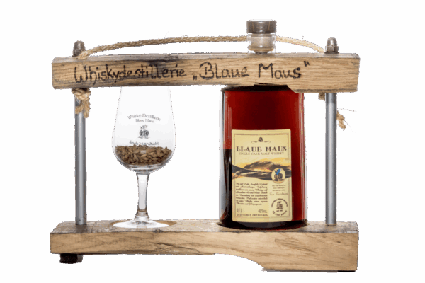 Blaue Maus Whisky Geschenk Carrier Glas 07