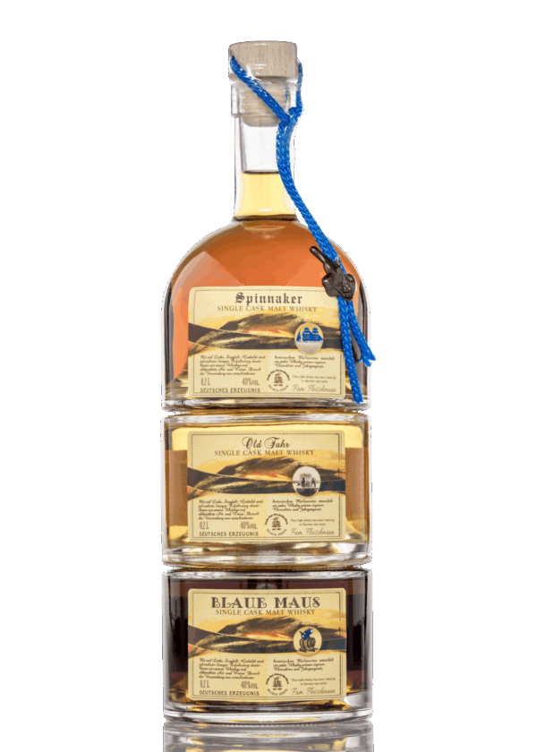 Blaue Maus Whisky Stapelflaschen